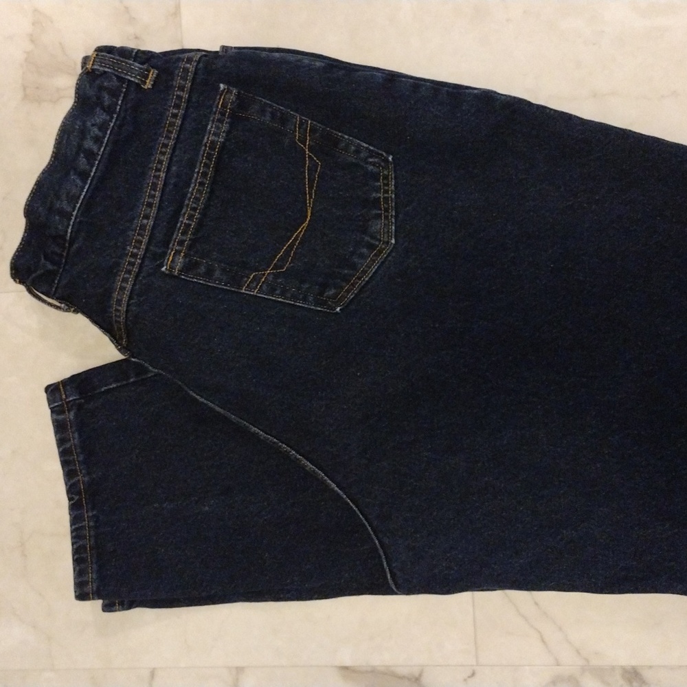 chic High-Rise Dark Blue Denim Jeans